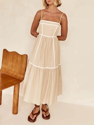 Elena Midikleid mit Kontrastbesatz