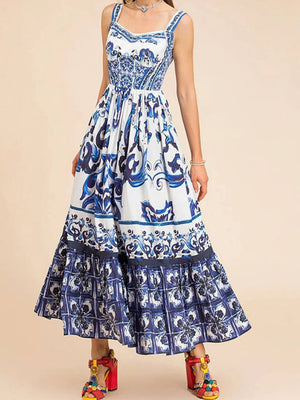 Liora Boho Print Sling Maxi Dress