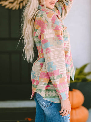 Serena Multicolor Check Oversized Jacket