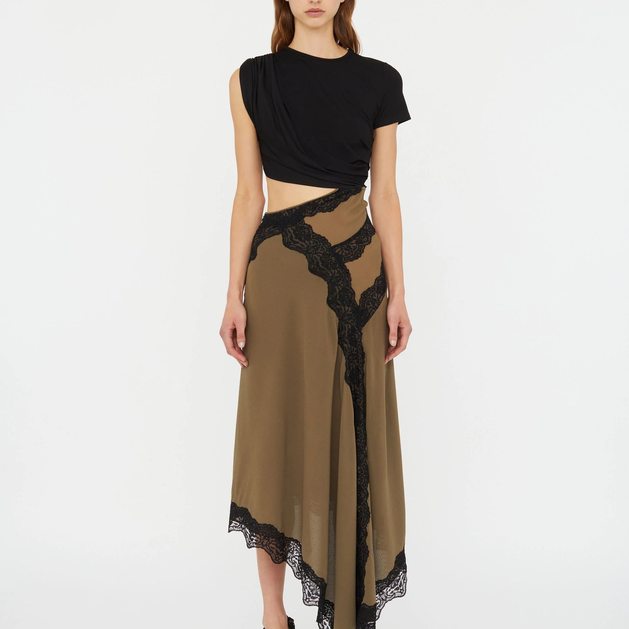 Twist & Lace Midi Dress