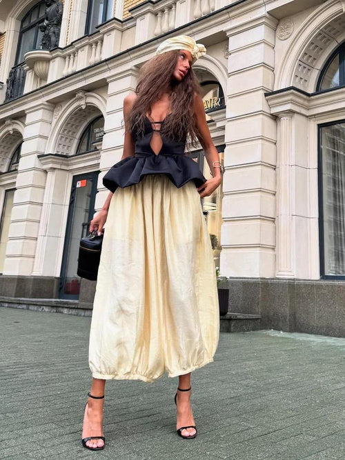 Retro Baring Top & Pants Set