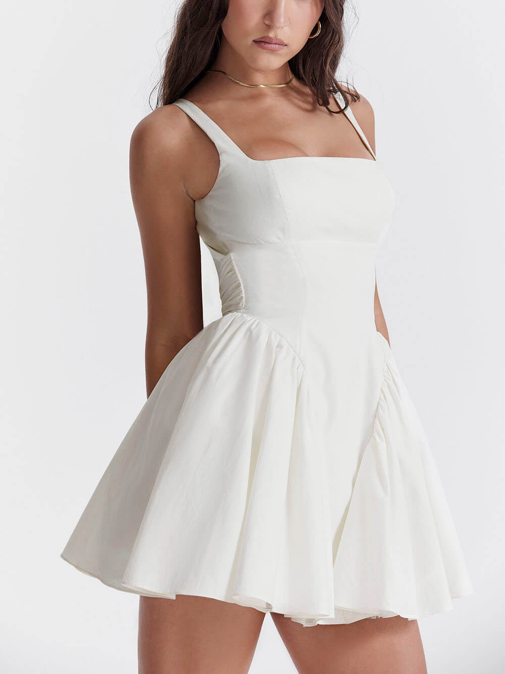 Elena Ivory Bow Mini Dress