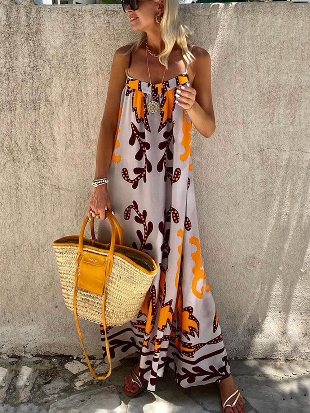 Amara Ethnic Print Cami Maxi Dress
