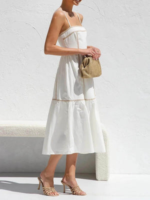 Elena Midikleid mit Kontrastbesatz