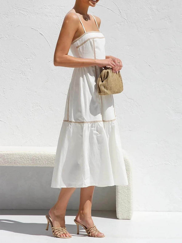 Elena Midikleid mit Kontrastbesatz