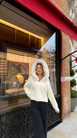 Lumi Fur – Cream Knit Coat