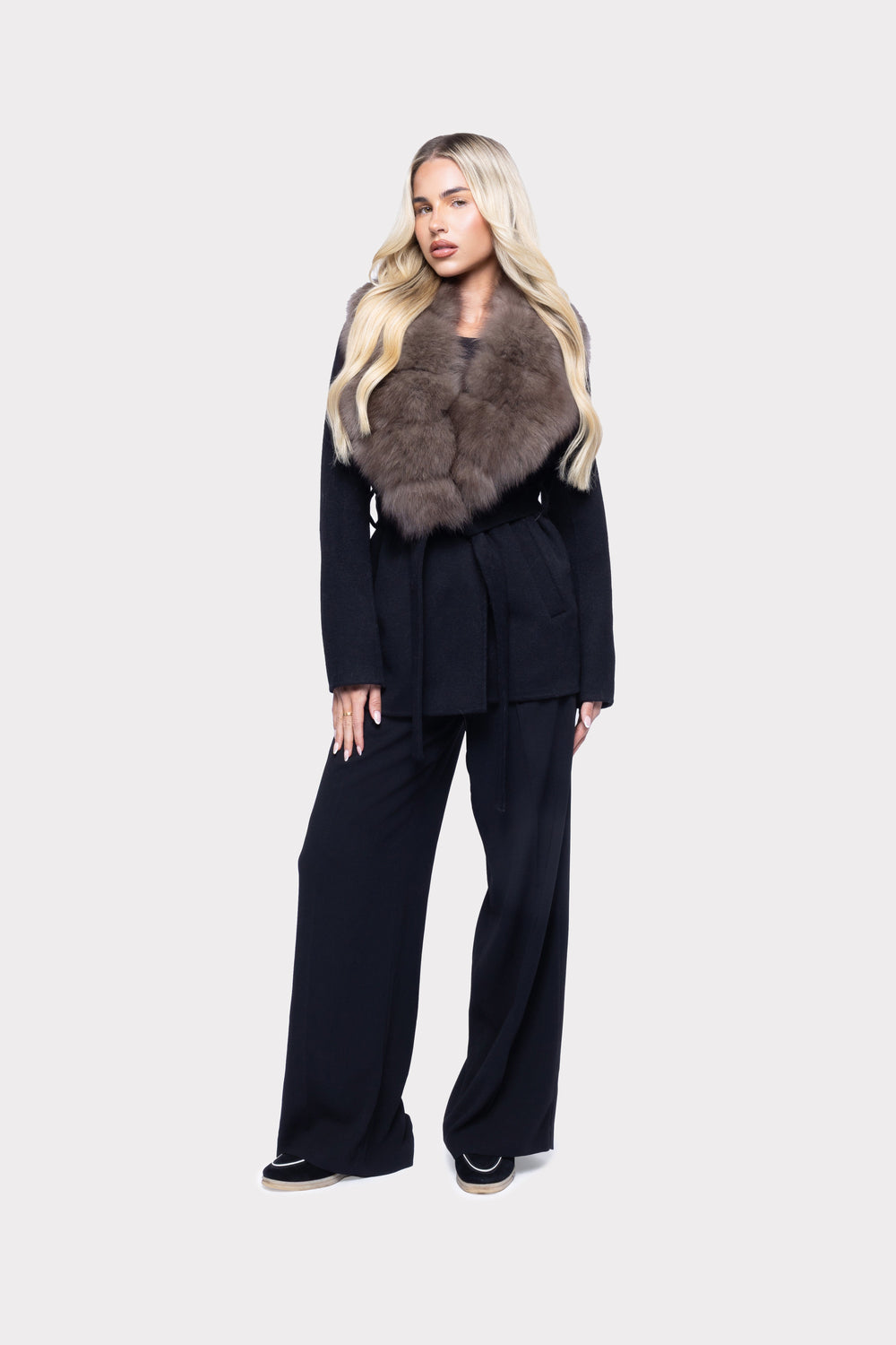 Noir Luxe – Black Fur Coat