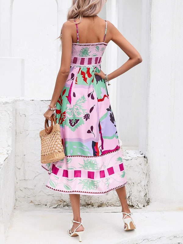 Aurelia Abstract Patchwork Slip Maxi Dress