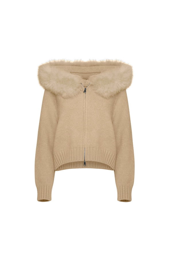 Lumi Fur – Beige Knit Coat