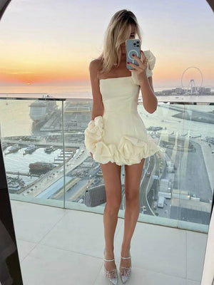 Clara One-Shoulder Bustier Mini Dress