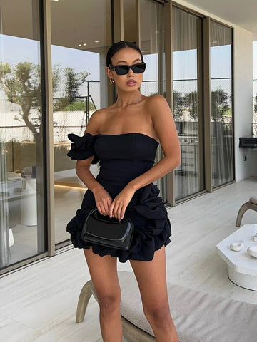 Clara One-Shoulder Bustier Mini Dress