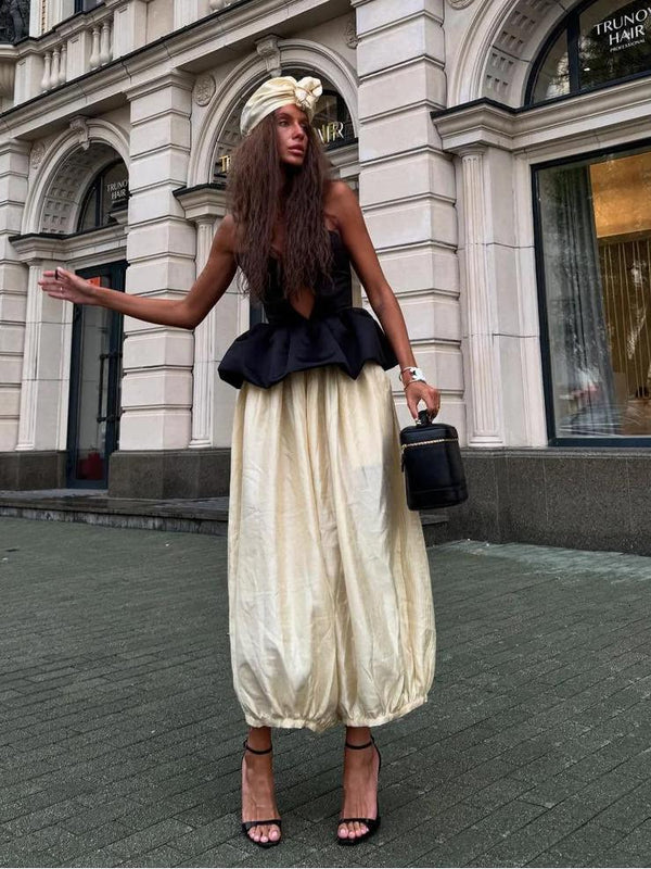 Retro Baring Top & Pants Set