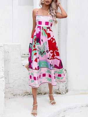 Aurelia Abstract Patchwork Slip Maxi Dress