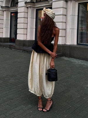 Retro Baring Top & Pants Set