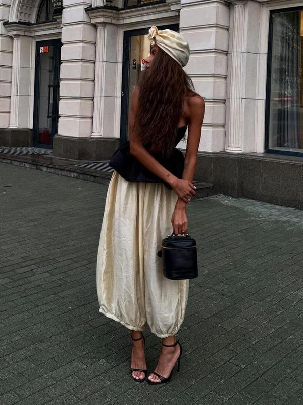 Retro Baring Top & Pants Set