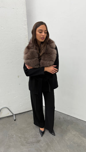 Noir Luxe – Black Fur Coat
