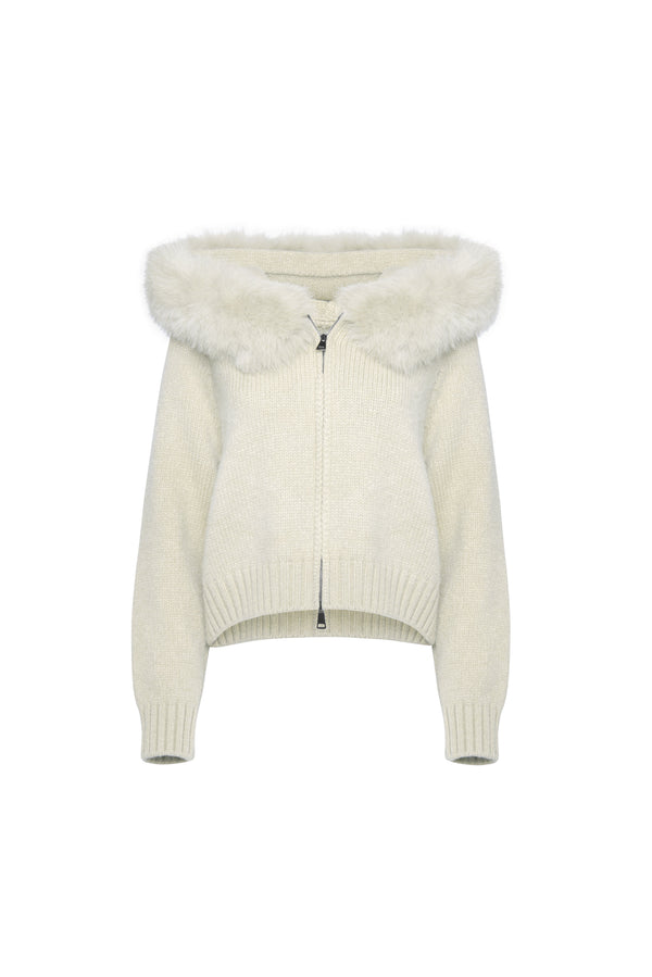 Lumi Fur – Cream Knit Coat