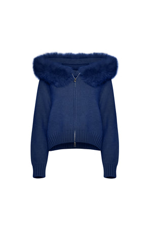 Lumi Fur – Blue Knit Coat