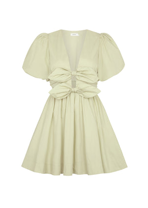 Elodie Minikleid aus Baumwolle mit Schleife und Schnürung