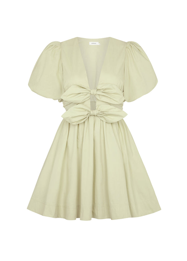 Elodie Minikleid aus Baumwolle mit Schleife und Schnürung