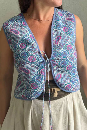 Alessine Printed Slim Waistcoat