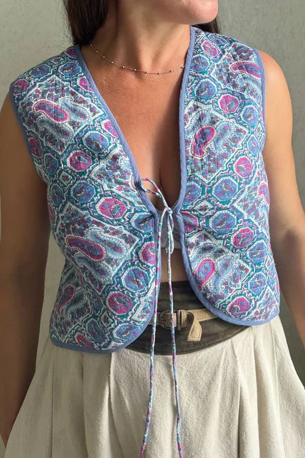 Alessine Printed Slim Waistcoat