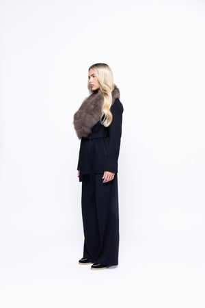 Noir Luxe – Black Fur Coat