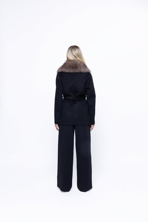 Noir Luxe – Black Fur Coat