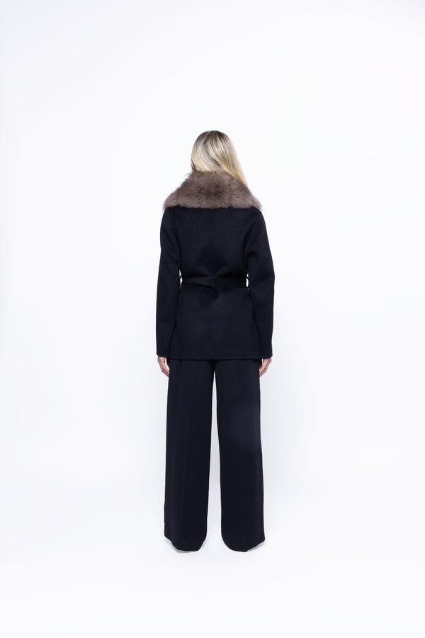 Noir Luxe – Black Fur Coat