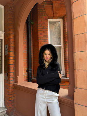 Lumi Fur – Black Knit Coat