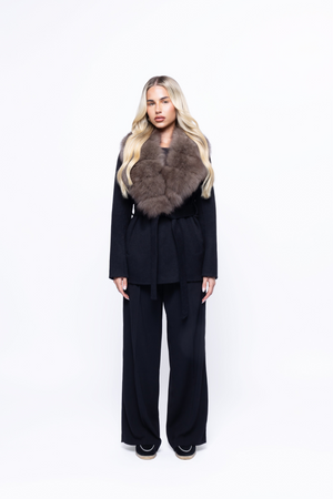 Noir Luxe – Black Fur Coat