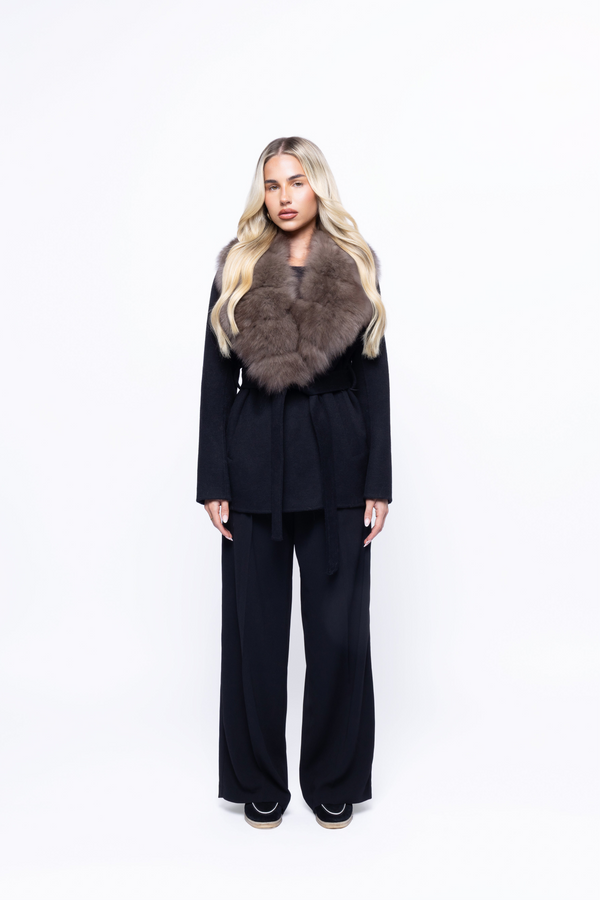 Noir Luxe – Black Fur Coat