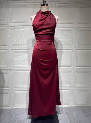 Satin Slip Maxi Dress Femme Elara