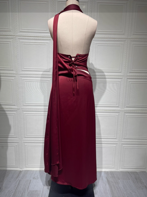 Satin Slip Maxi Dress Femme Elara