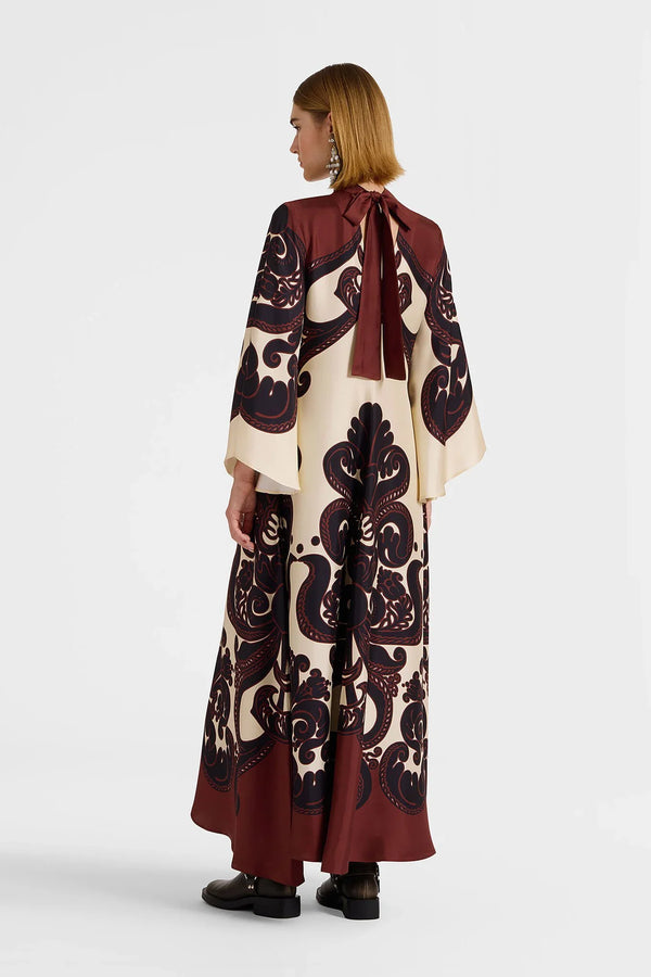 Amora Grenadilla Print Satin Maxi Dress