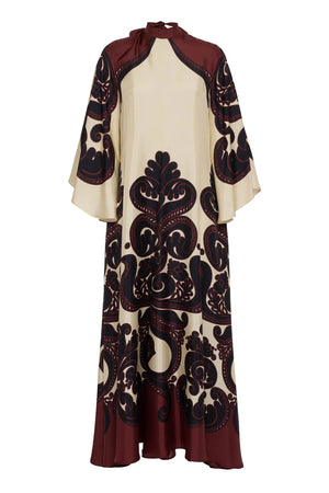 Amora Grenadilla Print Satin Maxi Dress