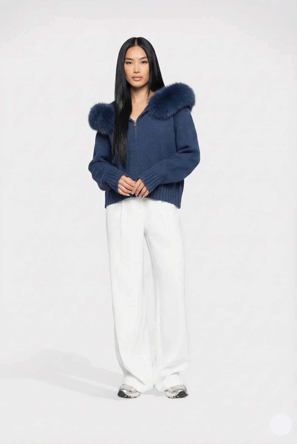 Lumi Fur – Blue Knit Coat