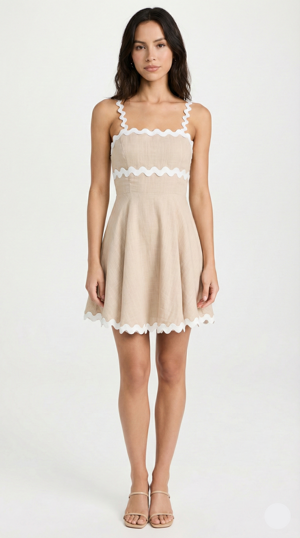 Lysette Ric Rac Leinen-Minikleid 