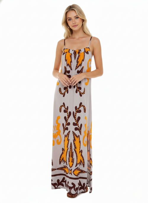 Amara Maxikleid mit Ethno-Print