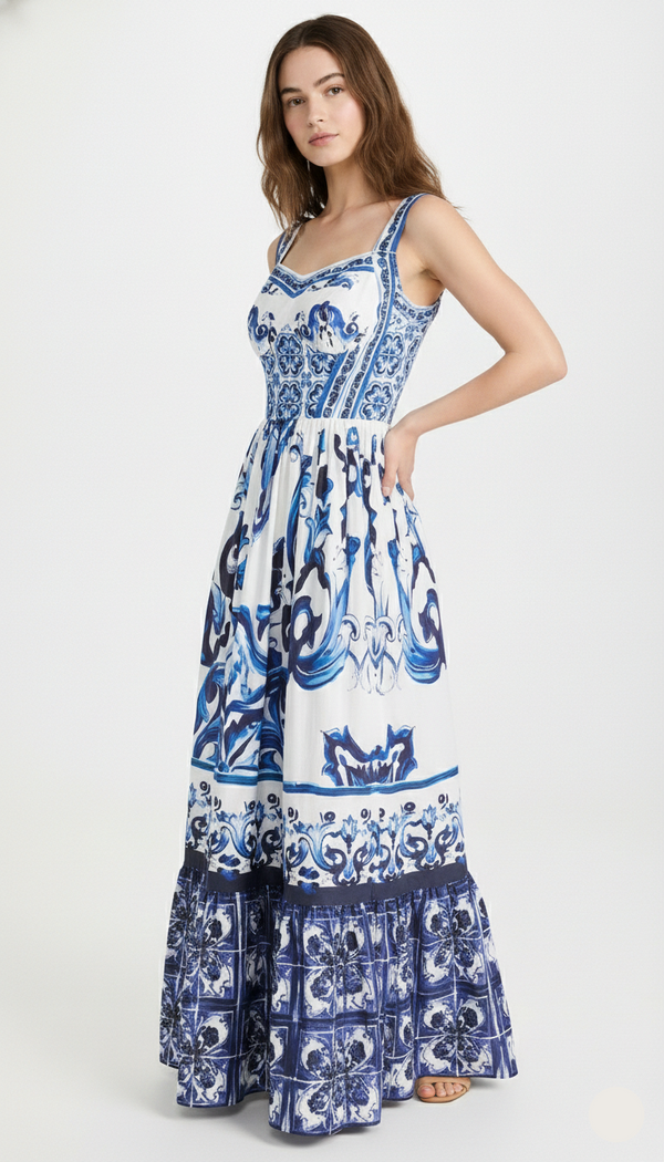 Liora Boho Print Sling Maxi Dress