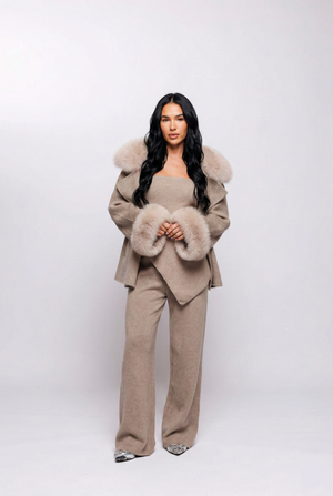 Aurora Fur – Taupe Coat