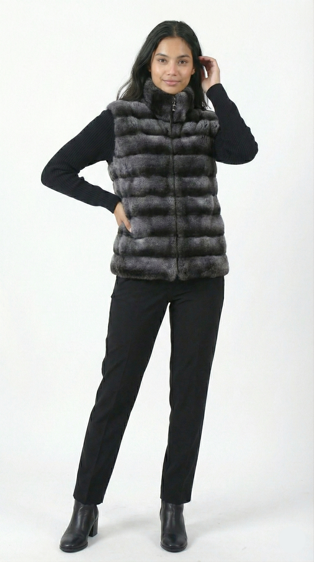 Vera Fur Black – Knit Jacket
