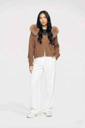Lumi Fur – Brown Knit Coat