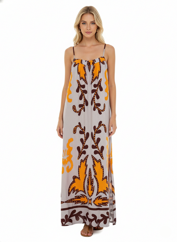 Amara Maxikleid mit Ethno-Print