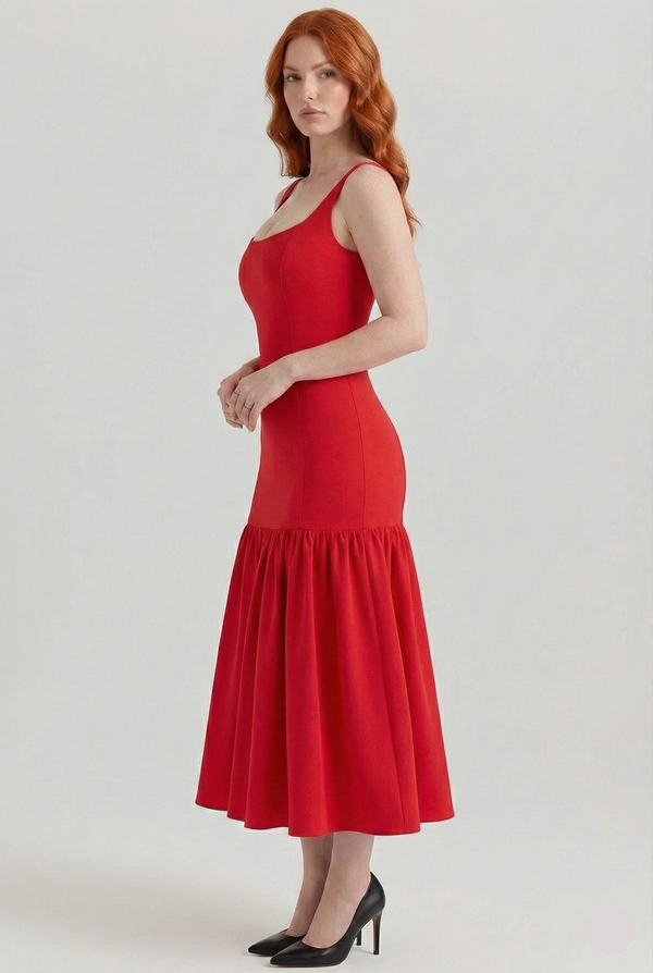 Femme Millan Red – Midi Dress