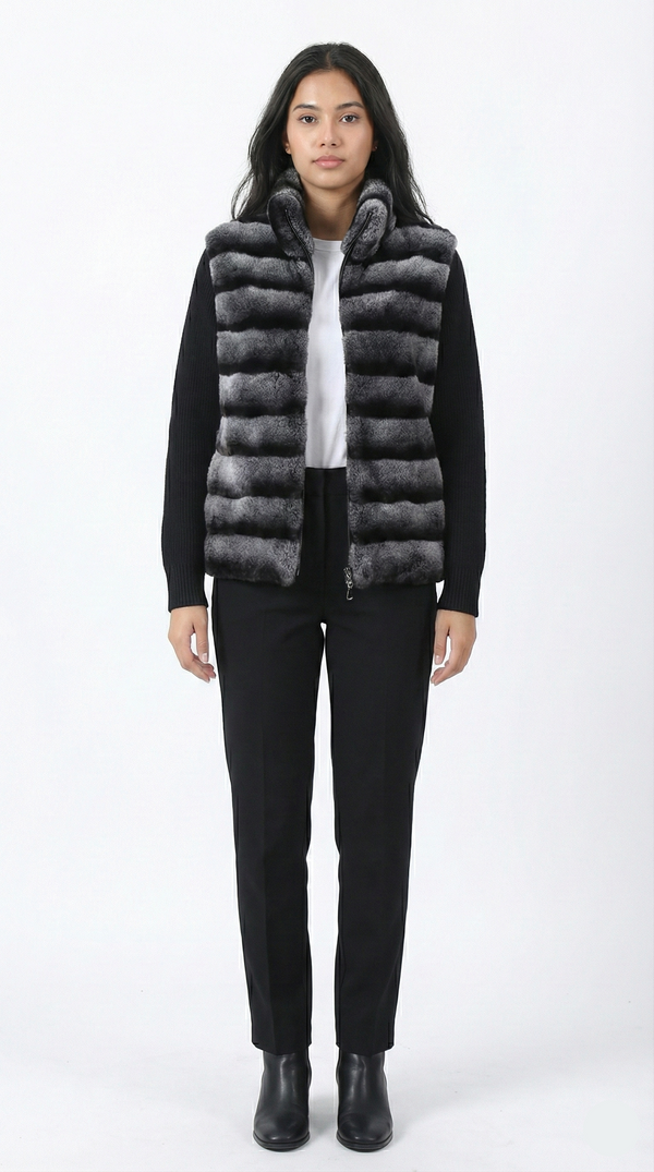 Vera Fur Black – Knit Jacket