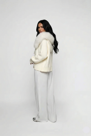 Lumi Fur – Cream Knit Coat