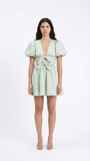 Elodie Minikleid aus Baumwolle mit Schleife und Schnürung