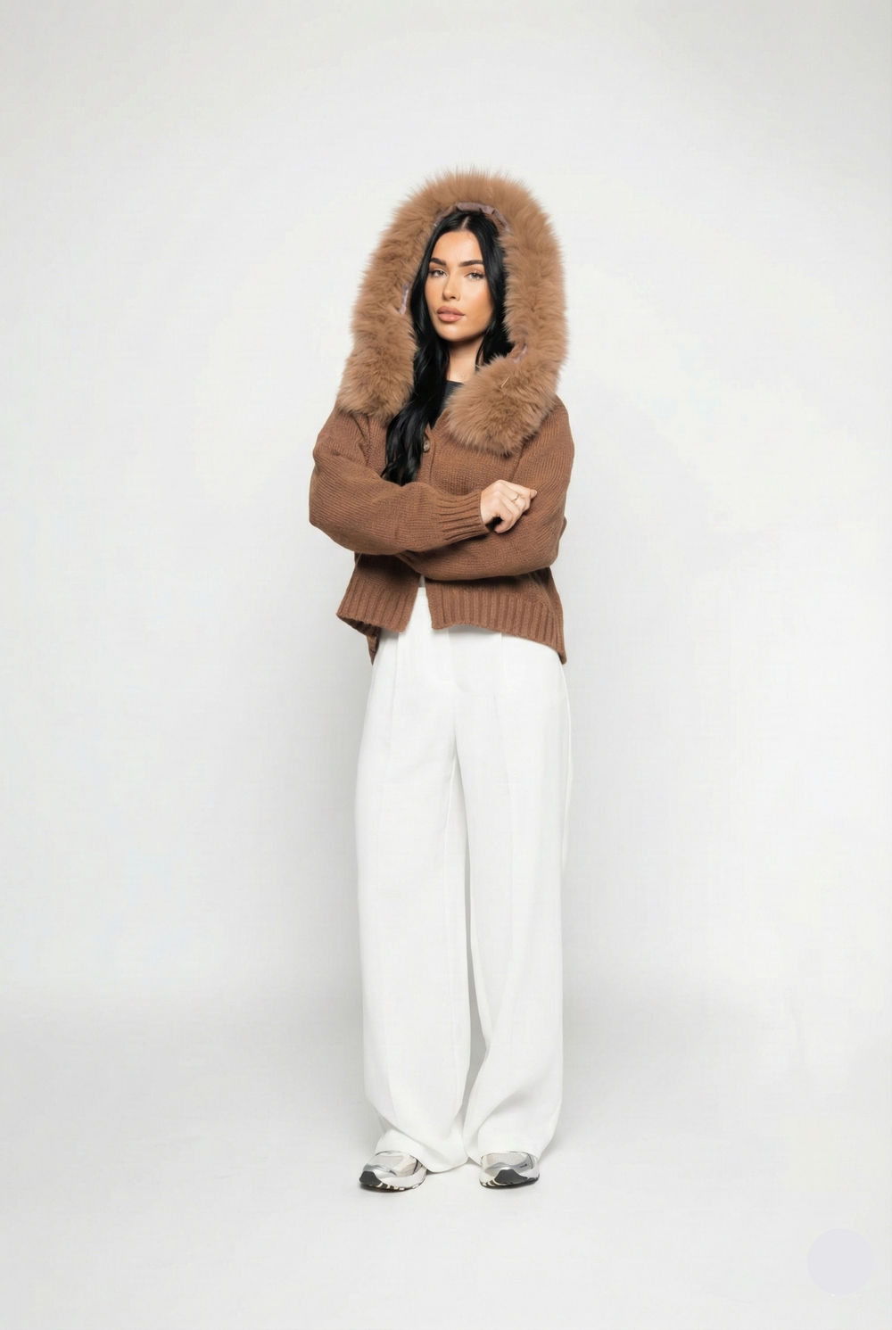Lumi Fur – Brown Knit Coat