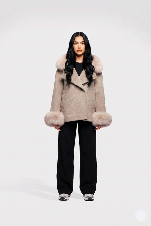 Aurora Fur – Taupe Coat